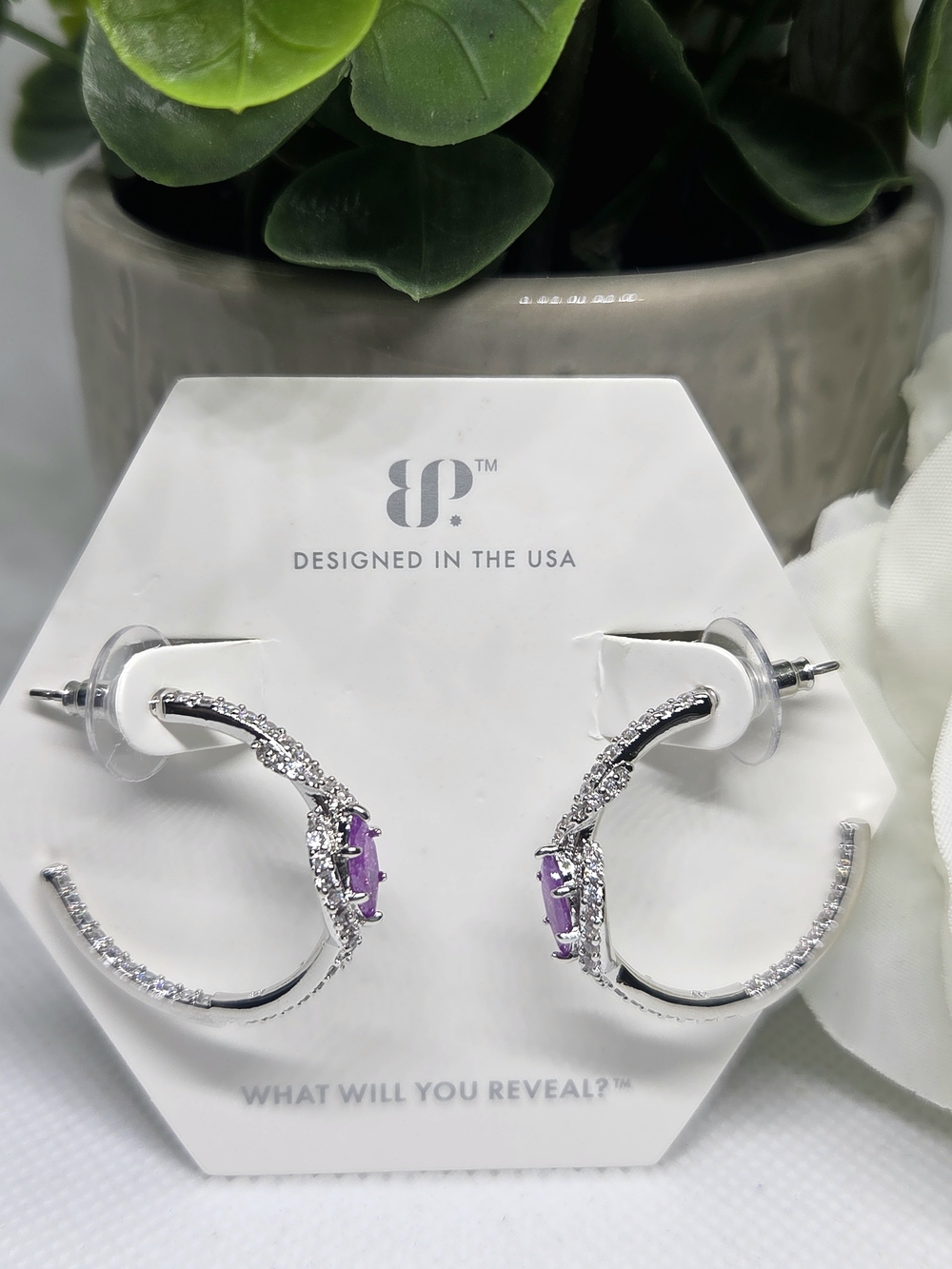 BP Lavender Ice Crystal On Rhodium Plating